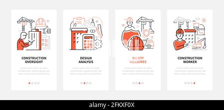 Bauindustrie - modernes Liniendesign Stil Web-Banner Stock Vektor