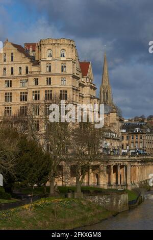 Empire Hotel. Historisches Gebäude in der Stadt Bath, in Somerset, England. Stockfoto
