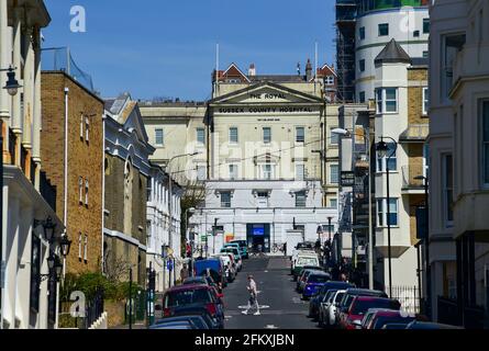 Das Royal Sussex County Hospital RSCH alter Haupteingang in Brighton Großbritannien Stockfoto