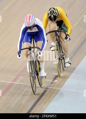 OLYMPISCHE SPIELE PEKING 2008. 11th TAG 19/8/08. VICTORIA PENDELTON GEWINNT DAS PUSUIT GOLDBILD DAVID ASHDOWN Stockfoto