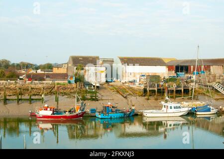 Blick auf die Werft und die Boote von Arun, Littlehampton, West Sussex, Großbritannien Stockfoto