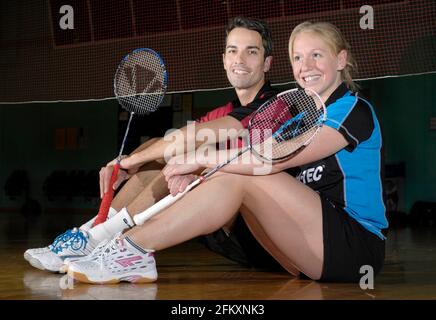 NATHAN ROBERTSON UND GAIL EMMS IM NATIONALEN BADMINTONZENTRUM MILTON KEYNES 29/1/2008 BILD DAVID ASHDOWN Stockfoto