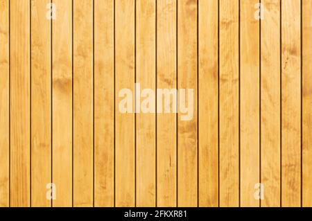 Holzstruktur als Holzhintergrund, Holzverkleidung regelmäßiges Muster von Holzplanken Holzplatten Stockfoto