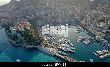 Luftaufnahme des Hafens von Monaco 2021 Monte Carlo Stockfoto