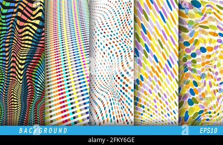 Set von abstrakten Vektormustern für eine Vielzahl von Anwendungen, Hintergründen, Banner, Poster, Texturen, Drucke und Design. Vektorgrafiken Stock Vektor