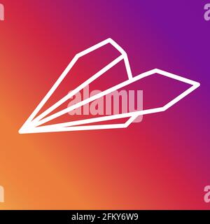 Flugzeugsymbol auf unscharfem Hintergrund. Meldungszeichen, Meldungssymbol. Vektorgrafik. Stock Vektor