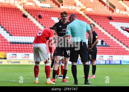 London, Großbritannien. 4. Mai 2021. Während des Spiels der Sky Bet League 1 zwischen Charlton Athletic und Lincoln City im The Valley, London, am Dienstag, den 4. Mai 2021. (Kredit: Ivan Yordanov) Kredit: MI Nachrichten & Sport /Alamy Live Nachrichten Stockfoto