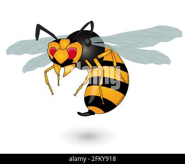 Cartoon Biene Maskottchen. Vektor-Clip-Art-Illustration mit einfachen Verläufen. Alles in einer einzigen Schicht. Stock Vektor