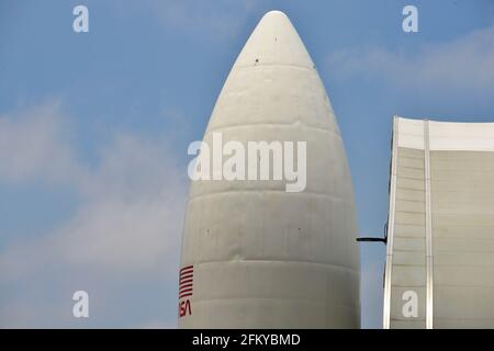 Raumschiff auf SpaceX auf dem Startplatz Stockfoto