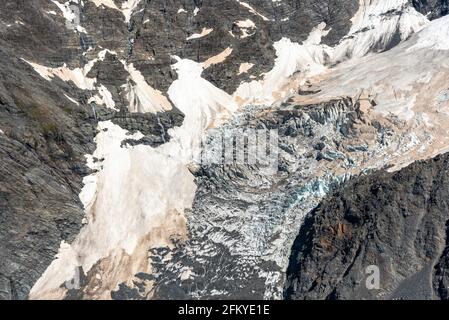 Blick auf den Müller-Gletscher vom Mount Oliver, Mount Cook National Park, Südinsel Neuseelands Stockfoto