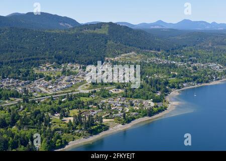 Luftaufnahme des südlichen Gebiets von Ladysmith, British Columbia, Kanada. Stockfoto