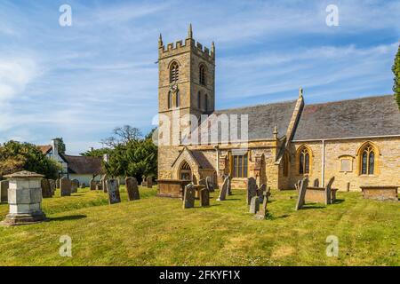 St. Peter Kirche in Welford on Avon, Warwickshire, England. Stockfoto