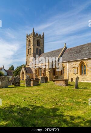 St. Peter Kirche in Welford on Avon, Warwickshire, England. Stockfoto