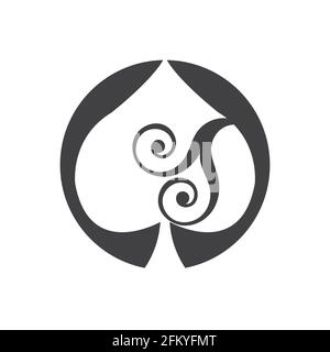 Spaten-Logo, Spaten, schwarz, Logo, Logos, monogram, Marke, einfach, elegant Stock Vektor