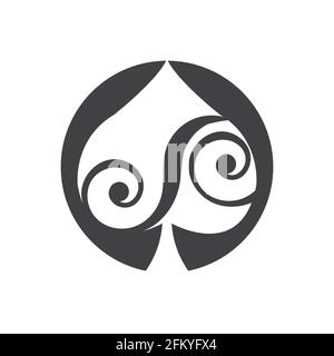 Spaten-Logo, Spaten, schwarz, Logo, Logos, monogram, Marke, einfach, elegant Stock Vektor