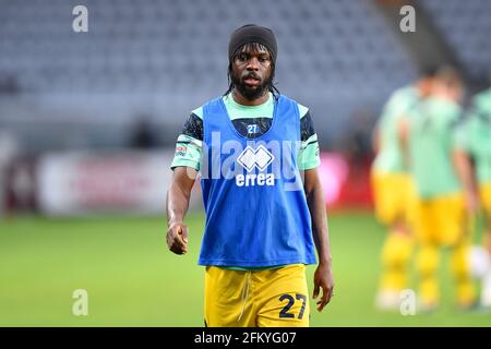 Turin, Italien. Mai 2021. Gervinho (27) von Parma Calcio sah beim Aufwärmen vor der Serie EIN Spiel zwischen dem FC Turin und Parma Calcio im Stadio Grande Torino in Turin, Italien. (Bildnachweis: Gonzales Photo - Tommaso Fimiano). Stockfoto
