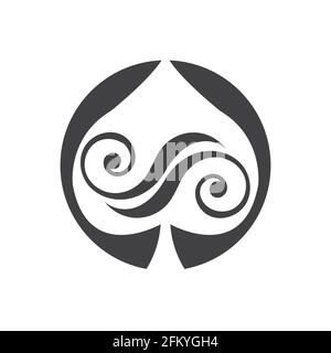 Spaten-Logo, Spaten, schwarz, Logo, Logos, monogram, Marke, einfach, elegant Stock Vektor