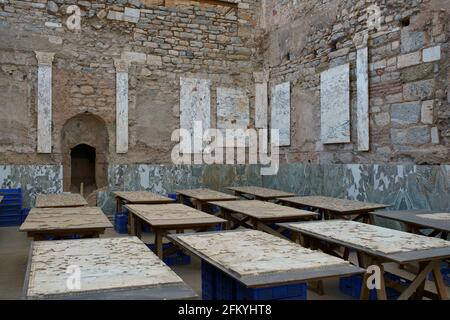 Terrassehäuser in Ephesus Ruinen, sind ein Siedlungsgebiet, bestehend aus sieben Häusern aus der römischen Zeit der antiken Stadt Stockfoto