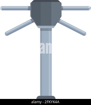 Symbol für Drehkreuz am Eingang. Cartoon und flach von Turnstile Eingang Vektor-Symbol für Web-Design isoliert auf weißem Hintergrund Stock Vektor