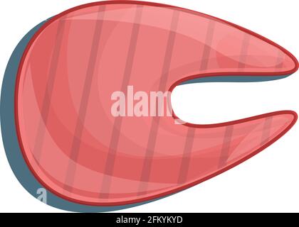 Symbol für gerösteten Fisch. Cartoon und flach gerösteten Fisch Vektor-Symbol für Web-Design isoliert auf weißem Hintergrund Stock Vektor