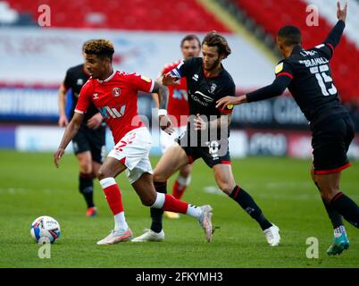 Woolwich, Großbritannien. Mai 2021. WOOLWICH, Vereinigtes Königreich, MAI 04: Ian Maatsen von Charlton Athletic (Leihgabe von Chelsea) während der Sky Bet League One zwischen Charlton Athletic und Lincoln City im Valley, Woolwich am 04. Mai 2021 Credit: Action Foto Sport/Alamy Live News Stockfoto