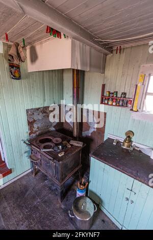 Myggbukta, eine Radio- und Trapperstation in Mackenzie Bay, Grönländische See im King Christian X Land, Grönland. Stockfoto