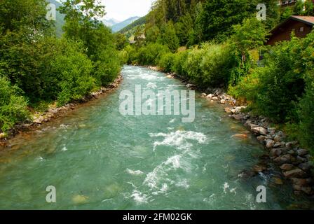 Reinbach Wasserfall, Cascate di Riva, bei Sand im Taufers, Sand Taufers, Sommer, Südtirol, Südtirol, Italien, Europa Stockfoto