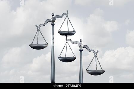 Wettbewerbsrecht und konkurrierende Gesetzgebung als Rechtsbegriff des Urteils als Anwaltsdienste, die konkurrieren oder Mediation und Schiedsverfahren Symbol. Stockfoto