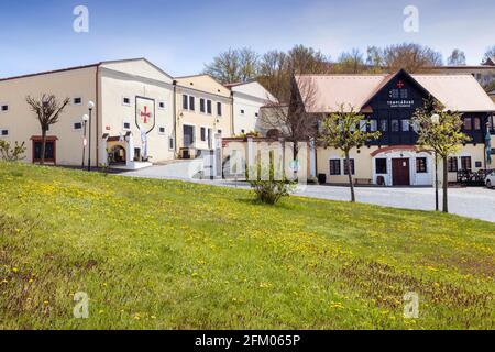 Sklepy templářských Rytířů, Čejkovice, Slovacko, Morava, Ceska republika / die Templer Weinkeller, Cejkovice, Südmähren, Tschechische republik Stockfoto