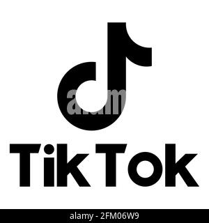 Vinnytsia, Ukraine - 5. Mai 2021: TikTok Glitch-Ikone der sozialen Medien. Design für Web- und mobile Apps Stock Vektor