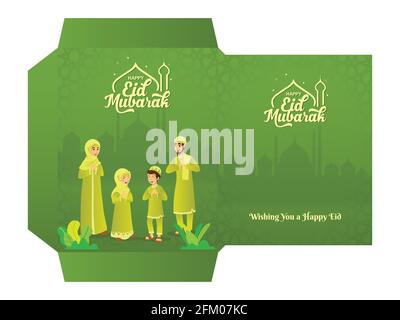 Eid al fitr Geldumschlag für eid mubarak oder eid al fitr Feier. Stock Vektor