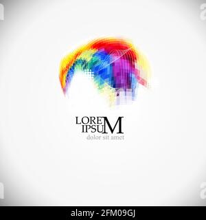 Ein mehrfarbiger abstrakter Schriftzug. Vektorgrafik Stock Vektor