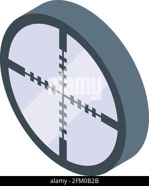 Symbol für die Absehrichtung. Isometrisches Symbol des Sehvektors für Strichzeichnungen für Webdesign auf weißem Hintergrund Stock Vektor