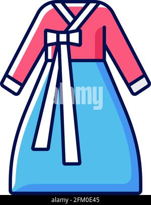 Hanbok RGB-Farbsymbol Stock Vektor