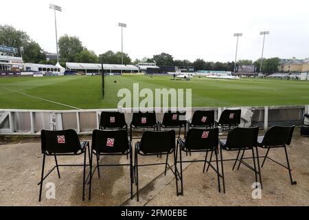 Gesamtansicht des Bodens vor Essex Eagles vs Somerset, Royal London One-Day Cup Cricket auf dem Cloudfm County Ground am 25. Mai 2018 Stockfoto