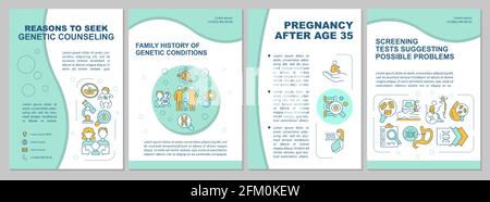 Gründe, um genetische Beratung Broschüre Vorlage suchen Stock Vektor