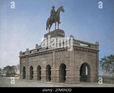 Vereinigte Staaten von Amerika, City of Chicago, Reiterstandbild aus Bronze, das Denkmal von Präsident Ulysses S. Grant im Lincoln Park, Illinois State / Vereinigte Staaten von Amerika, Stadt Chicago, Reiterstandbild aus Bronze, das Denkmal von Präsident Ulysses S. Grant im Lincoln Park, Bundesstaat Illinois, ca 1880, historisch, Digitale verbesserte Reproduktion eines Originals aus dem 19. Jahrhundert / digitale Reproduktion einer Originalvorlage aus dem 19. Jahrhundert, Originaldatum nicht bekannt Stockfoto