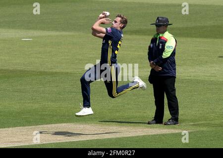 Brad Wheal in Bowling-Action für Hampshire während Hampshire vs Essex Eagles, Royal London One-Day Cup Cricket beim Ageas Bowl am 23. Mai 2018 Stockfoto