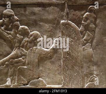 Neo-Assyrer. Oberes Mesopotamien. Entlastung. Soldat. Nördlicher Palast. Ninive. Irak. 645-635 V. CHR. British Museum. London. Stockfoto