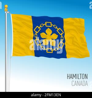 Flagge der Stadt Hamilton, Kanada, nordamerikanisches Land, Vektorgrafik Stock Vektor