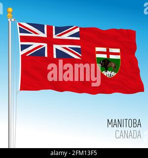 Manitoba territoriale und regionale Flagge, Kanada, nordamerikanisches Land, Vektorgrafik Stock Vektor