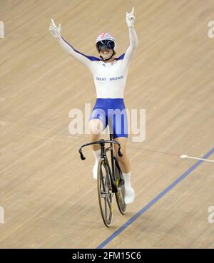 OLYMPISCHE SPIELE PEKING 2008. 11th TAG 19/8/08. VICTORIA PENDELTON GEWINNT DAS PUSUIT GOLDBILD DAVID ASHDOWN Stockfoto