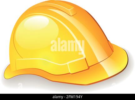 Abbildung des Bauhelms auf weißem Hintergrund Stock Vektor