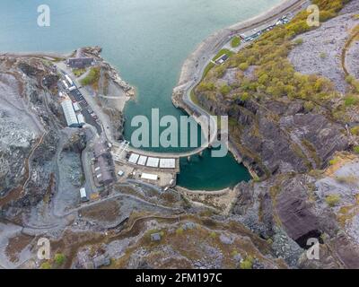 Kraftwerk Dinorwig, Snowdonia National Park Aerial view Engineers Kraftwerk im Berg Elidir Fawr Hydro Electric Rapid response Electric Stockfoto