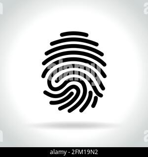 Abbildung des Fingerabdrucksymbols auf weißem Hintergrund Stock Vektor