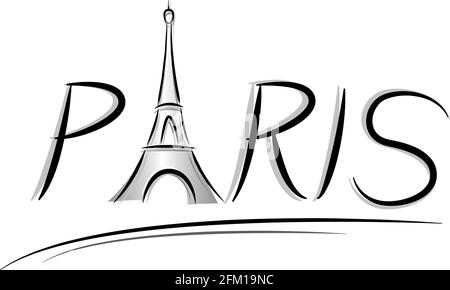 Vektor-Illustration von Paris Eiffel Turm Zeichen Stock Vektor