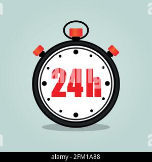 Abbildung eines isolierten Symbols für vierundzwanzig Stunden Stoppuhr Stock Vektor