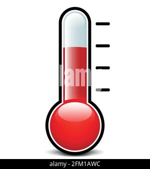 Abbildung des Thermometersymbols auf weißem Hintergrund Stock Vektor