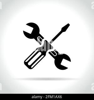 Abbildung des Werkzeugesymbols auf weißem Hintergrund Stock Vektor