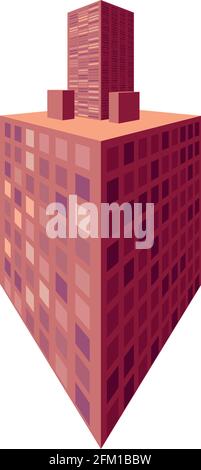 3d-Haus in Perspektive. City Home Vektor EPS 10 Stock Vektor